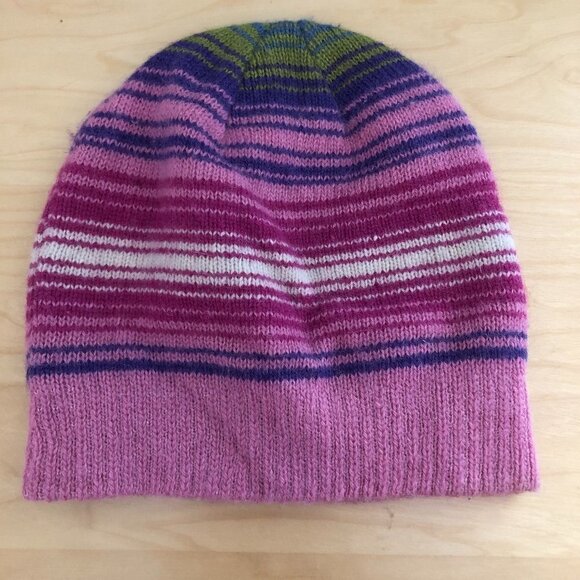 Gorgeous Super Soft Wool Angora Blend Striped Beanie - Picture 2 of 3